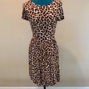 ASOS Fit & Flare Knit Animal Print Dress